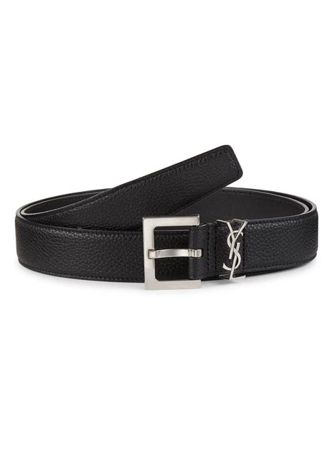 men belt ysl|saint laurent monogram leather belt.